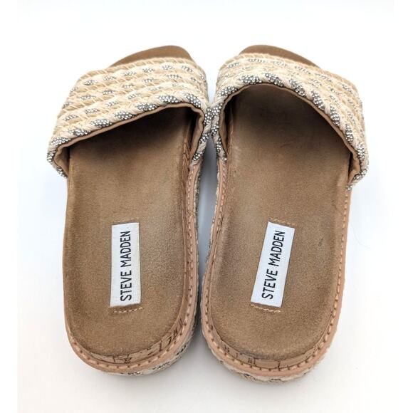 Steve Madden Beller Platform Slide Sandal Women's Natural Multi Size US8M EU39 - Picture 5 of 12